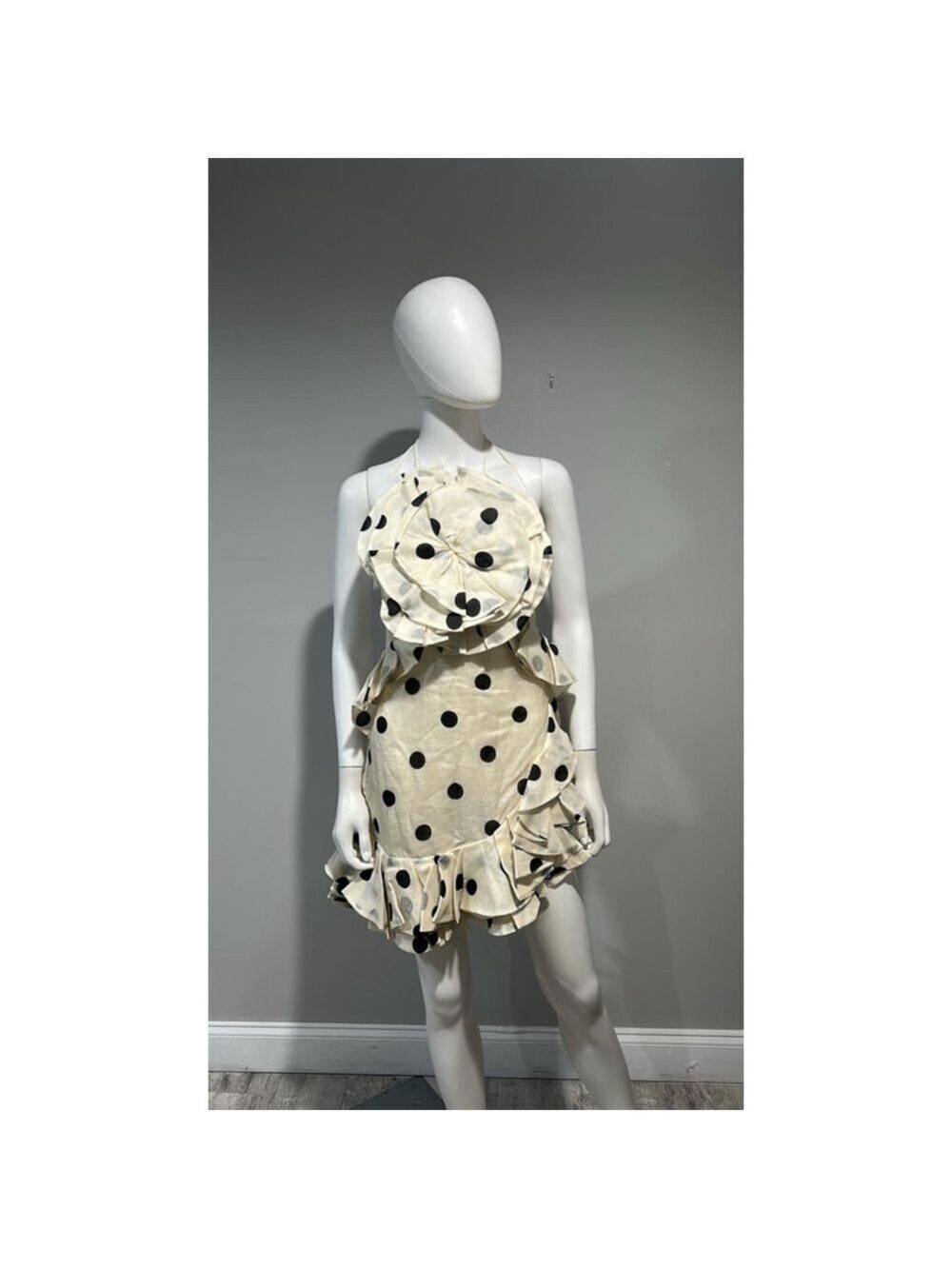 Zimmermann Black and White Polka Dot Crush Ruffle Mini Dress Size 4/6 (1) - Picture 8 of 13